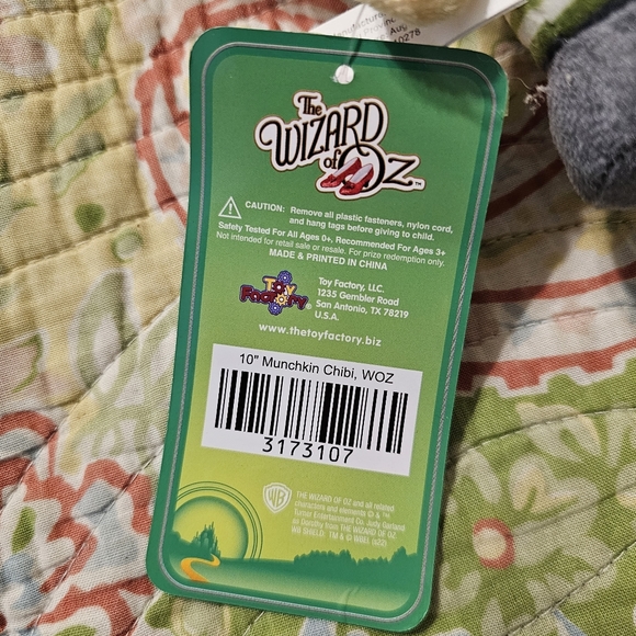 Toy Factory Wizard of Oz munchkin chibi style stuffed toy 10" tall NWT - Picture 9 of 11